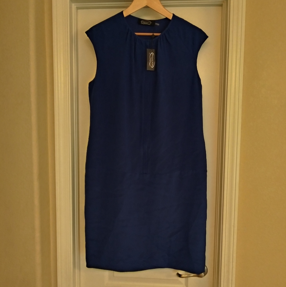 Magaschoni Silk Sleeveless Blue Dress Size 12
